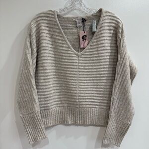 Sincerely Jules Cozy Beige V-Neck Sweater